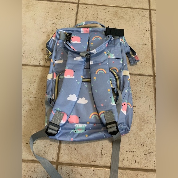 Cute Elephant Rainbow Insulated Diaper Bag Backpack - Picture 6 of 11